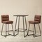 Industrial Modern Set of 3 Pub Table Set with 41"H Square Bar Table and Stools